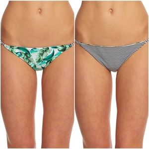 Reversible Tie Side Print Bikini Bottom Sz XL